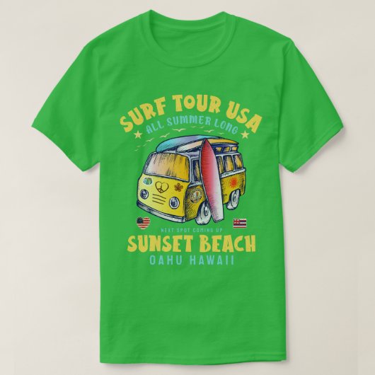 Sunset Beach Oahu Hawaii T-Shirt (Design vorne)