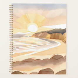 Sunset Beach | Ocean Watercolor Coastal Planer