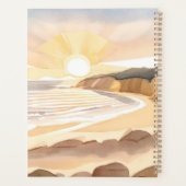 Sunset Beach | Ocean Watercolor Coastal Planer (Rückseite)