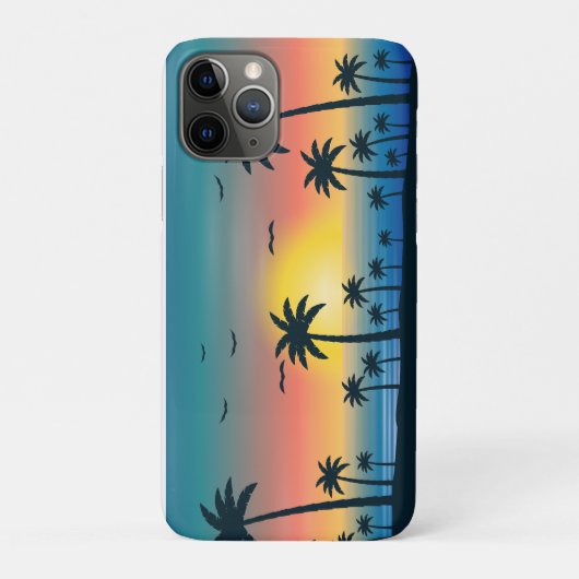 Sunset Beach Palm Tree Case-Mate iPhone Hülle (Rückseite)