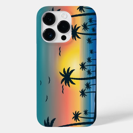 Sunset Beach Palm Tree Case-Mate iPhone Hülle (Rückseite)