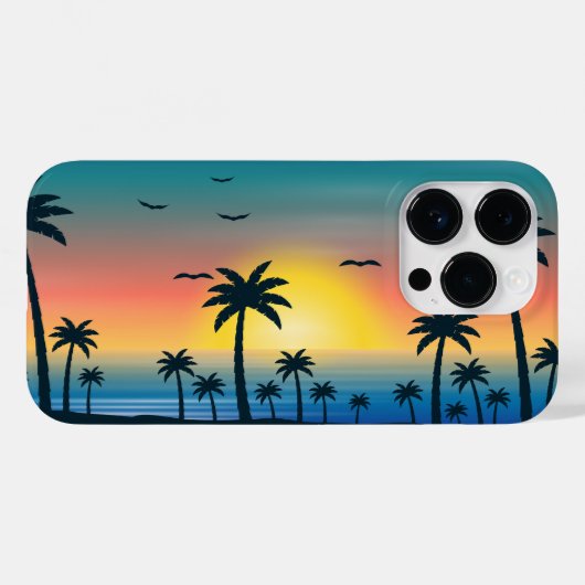 Sunset Beach Palm Tree Case-Mate iPhone Hülle (Rückseite (Horizontal))
