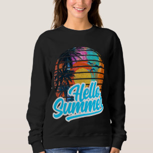 Sunset Beach Palm Tree Hallo Sommerurlaub Holi Sweatshirt