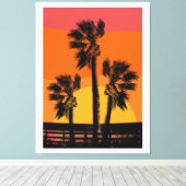 Sunset Beach Palm Tree Leinwanddruck (Insitu (Holzboden))
