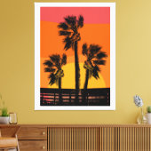 Sunset Beach Palm Tree Leinwanddruck (Insitu (Wohnzimmer))