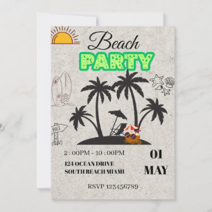 Sunset Beach Party Einladung