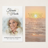 Sunset Beach Photo Forever Hearts Prayer Card (Vorne & Hinten)