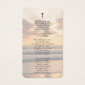 Sunset Beach Photo In Loving Memory Prayer Card (Rückseite)