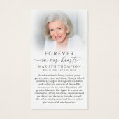 Sunset Beach Photo Memorial Sympathy Prayer Card (Rückseite)