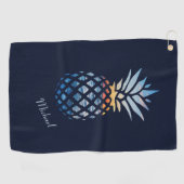 Sunset Beach Pineapa Custom Golfhandtuch (Horizontal)