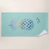 Sunset Beach Pineapa Custom Strandtuch (Vorderseite)