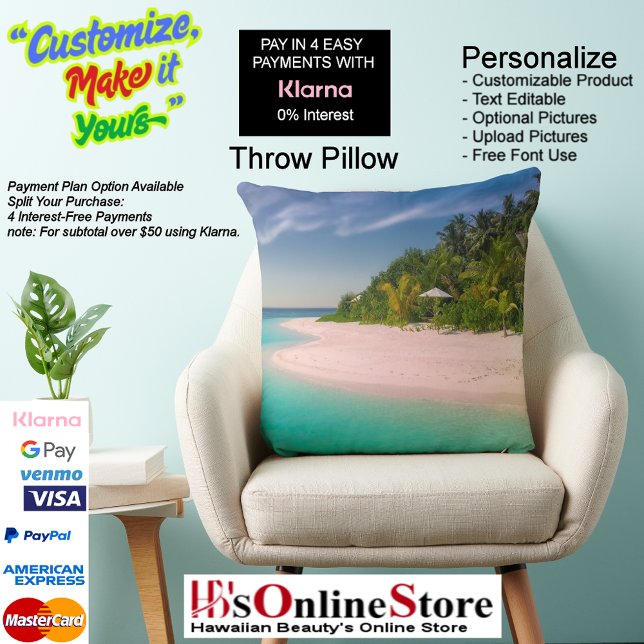 Sunset Beach Polyester Throw Kissen 10 (Sunset Beach Square Polyester Large Pillow 10.)