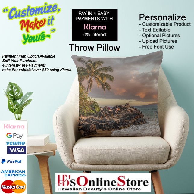 Sunset Beach Polyester Throw Kissen 12 (Sunset Beach Square Polyester Large Pillow 12.)