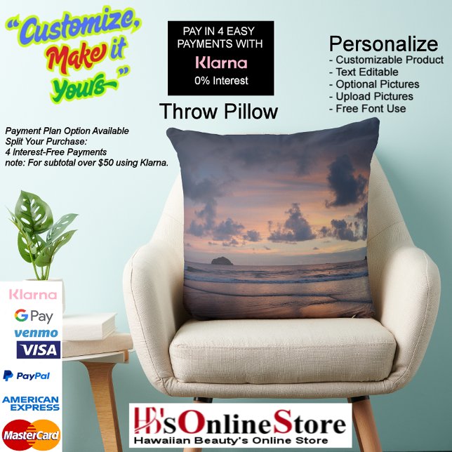 Sunset Beach Polyester Throw Kissen 26 (Sunset Beach Square Polyester Large Pillow 26.)
