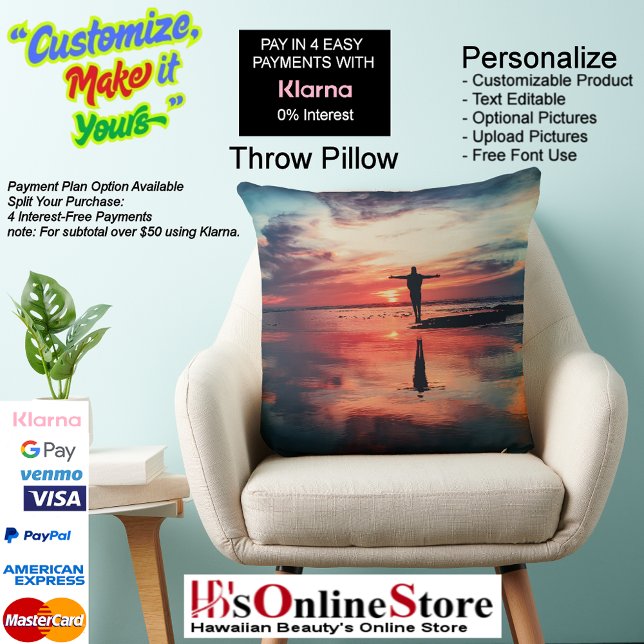 Sunset Beach Polyester Throw Kissen 34 (Sunset Beach Square Polyester Large Pillow 34.)