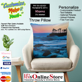 Sunset Beach Polyester Throw Kissen 4