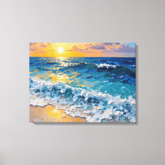 Sunset Beach Premium WrackCanvas Wall Art Leinwanddruck (Vorderseite)