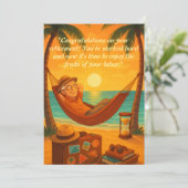 Sunset Beach Retirement Grußkarte Feiertagskarte (Stehend Vorderseite)