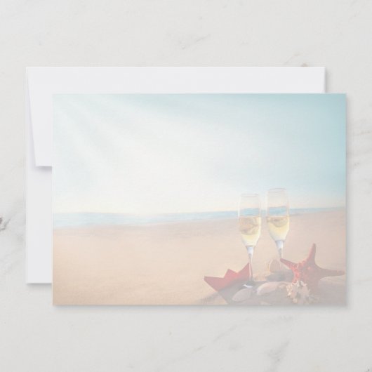 Sunset Beach Romantic Speichern Sie die Datumskart Save The Date (Rückseite)