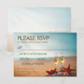 Sunset Beach Romantic Wedding RSVP Karte (Vorne/Hinten)