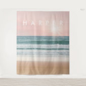 Sunset Beach Rosy Ocean Mural | Mauer Wandteppich (Vorderseite)