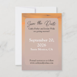 Sunset Beach Save the Date Card Küstenhochzeit