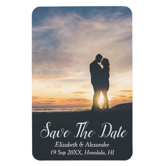 Sunset Beach Save the Date Magnet (Vertikal)