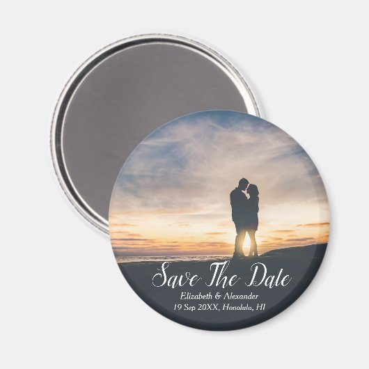 Sunset Beach Save the Date Magnet (Vorderseite/Rückseite)
