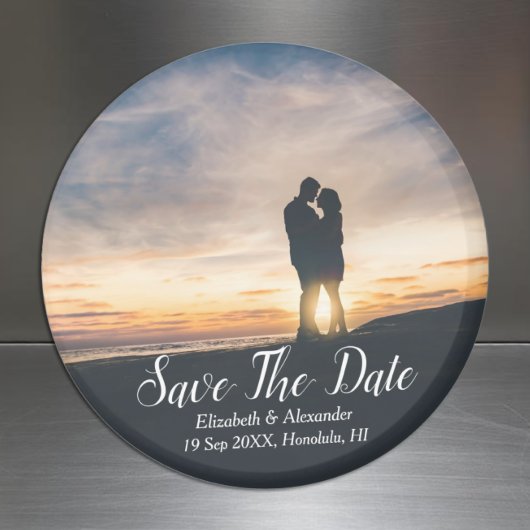 Sunset Beach Save the Date Magnet