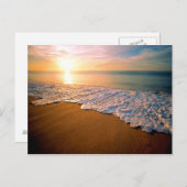 Sunset Beach Save the Date Postkarte (Vorne/Hinten)