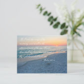 Sunset Beach Scripture Psalms 139:9-10 Inspiration Postkarte (Stehend Vorderseite)