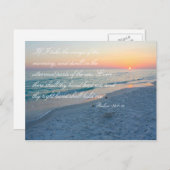Sunset Beach Scripture Psalms 139:9-10 Inspiration Postkarte (Vorne/Hinten)