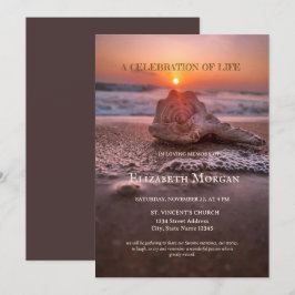 Sunset Beach Seashell Feier des Lebens Einladung