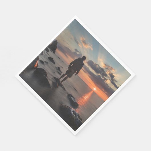 Sunset Beach Standard Luncheon Paper Napkins 32 Serviette (Ecke)