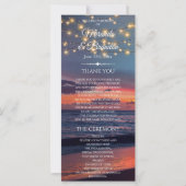 Sunset Beach String Light Summer Wedding Programm (Vorderseite)