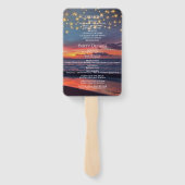 Sunset Beach String Light Summer Wedding Programm Fächer (Rückseite)