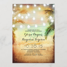 Sunset Beach & String Lights Probe Abendessen Einladung