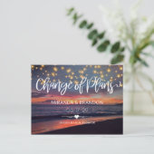 Sunset Beach String Lights Sommerwechsel Postkarte (Stehend Vorderseite)