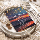 Sunset Beach String Lights Summer Brautparty Einladung
