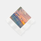 Sunset Beach String Lights Wedding Napkins Serviette (Ecke)