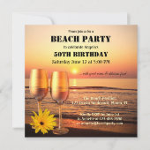 Sunset Beach Summer Birthday Wine Party Einladung (Vorderseite)