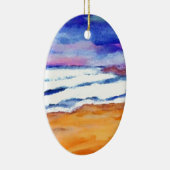 Sunset Beach Surf Ocean Waves Decor Gifts Art Keramikornament (Rechts)