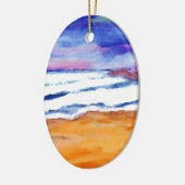 Sunset Beach Surf Ocean Waves Decor Gifts Art Keramikornament (Links)
