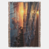 Sunset Beach Throw Blanket 3 Decke (Vorderseite Vertikal)