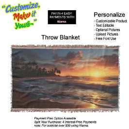 Sunset Beach Throw Blanket 3 Decke