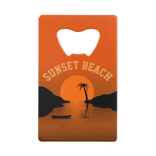 Sunset Beach Tropical Orange Sunset Geldbeutel Flaschenöffner (Vorderseite)