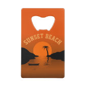 Sunset Beach Tropical Orange Sunset Geldbeutel Flaschenöffner (Rückseite)