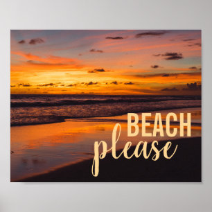 Sunset Beach Tropical Poster