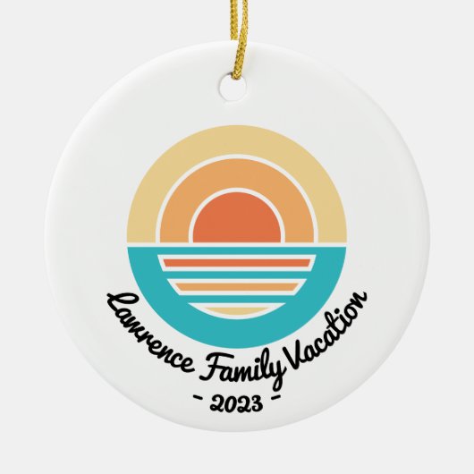 Sunset Beach Vacation Retro Wiedersehen Kreuzfahrt Keramik Ornament (Vorne)