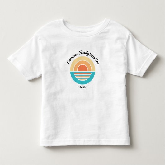 Sunset Beach Vacation Retro Wiedersehen Kreuzfahrt Kleinkind T-shirt (Vorderseite)